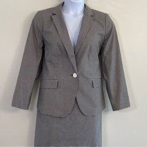 Talbots Women’s 16WP Black/White Tailored Gingham Suit Pencil Skirt/Blazer